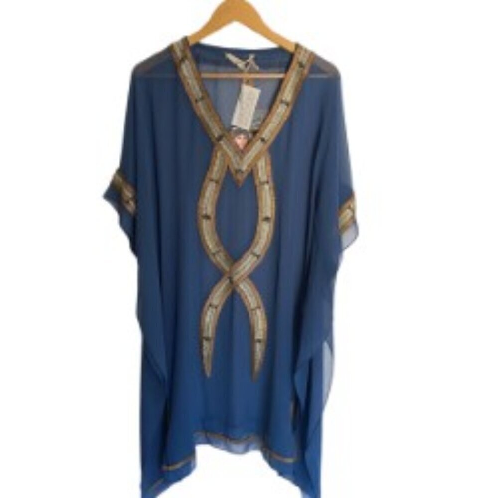NWT 6 Shore Road Kuna Beaded Kaftan Small